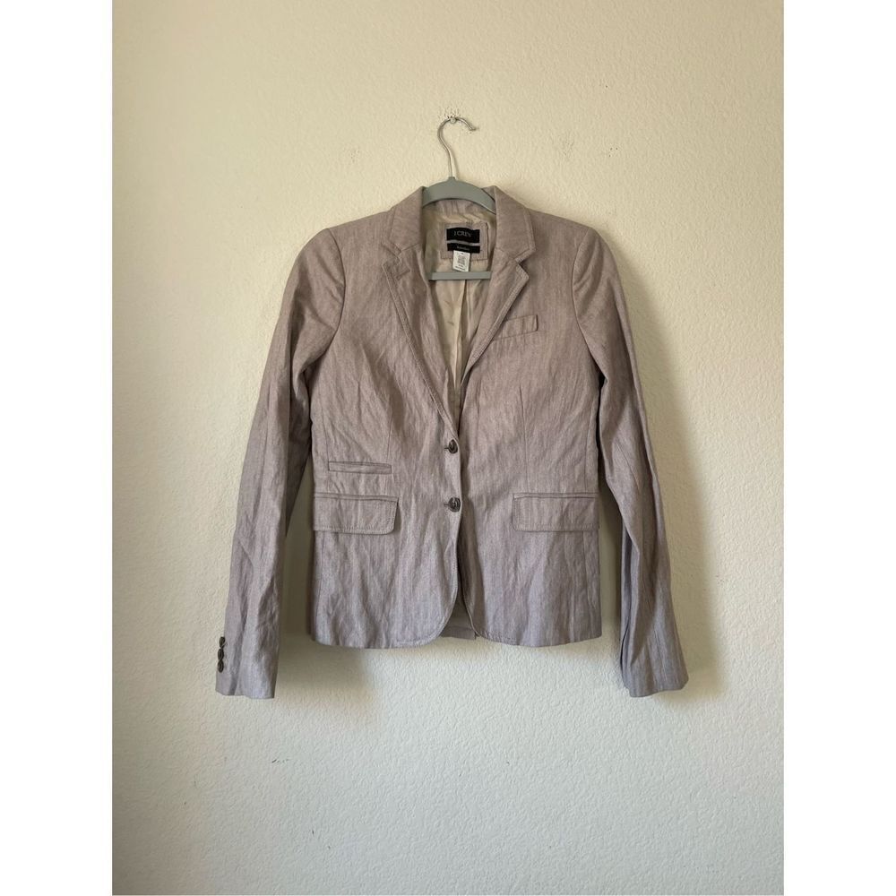 J crew schoolboy blazer silver metallic grey size 2 tall‎